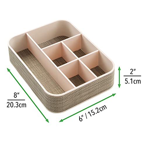 mDesign Organizador escritorio con 6 divisiones - Caja con compartimentos diferentes tamaños - Clasificador de objetos oficina