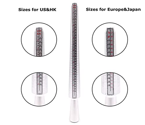 Medidor de anillos, medidor de anillos, mandril, juego de escala de medición, cuchillo de anillo de tamaños 41-76, tamaño estándar de la UE, juego de cuchillo de anillo