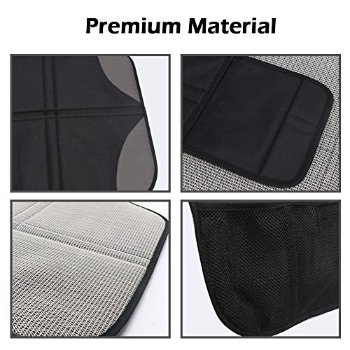 Meinkind 2Pcs Protector Asiento Coche Silla Bebe, Protector Asiento Coche Impermeable, Tamaño Universal Funda Asiento Coche con Organizador Bolsillos, Cubre Asientos Coche Perro, Negro