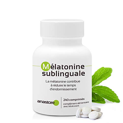 MELATONINA SUBLINGUAL | Pureza garantizada superior al 99% | 1.8 mg / 240 dosis | Estevia (Aroma de cereza) | Regulador del reloj biológico | Trastorno del sueño | Fabricado en Francia