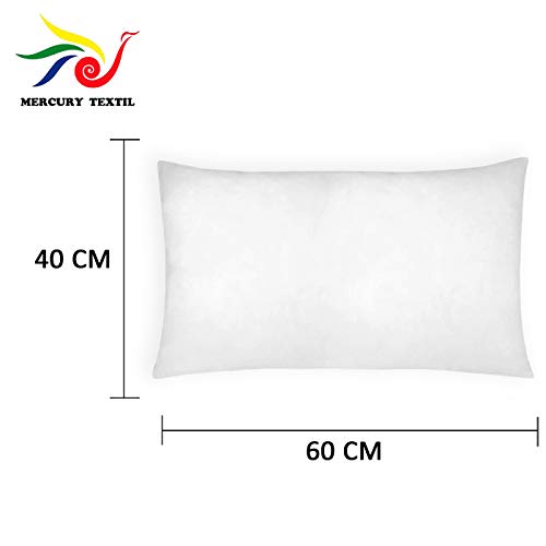 MERCURY TEXTIL - Relleno de Cojin Super Suave Mullido, Antialergico, Fibra Hueca de Alta recuperacion, para Cualquier Tipos de Fundas (2, 40X60 CM)