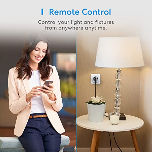 Meross Mini Wifi Enchufe Inteligente Compatible con HomeKit Siri Alexa Google Home, Inteligente Enchufe Wifi Smart Plug control por Voz, 4 PCS