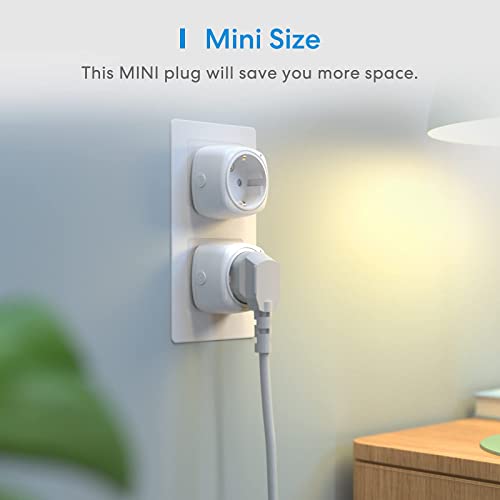 Meross Mini Wifi Enchufe Inteligente Compatible con HomeKit Siri Alexa Google Home, Inteligente Enchufe Wifi Smart Plug control por Voz, 4 PCS