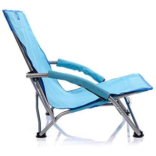 meteor Sillón Plegable - Tumbona para Jardin Camping Terraza - Silla Playa Jardín Al Aire Libre - Colores Diferentes (55 x 66 x 51 cm, Azul)