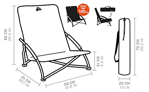 meteor Sillón Plegable - Tumbona para Jardin Camping Terraza - Silla Playa Jardín Al Aire Libre - Colores Diferentes (55 x 66 x 51 cm, Azul)