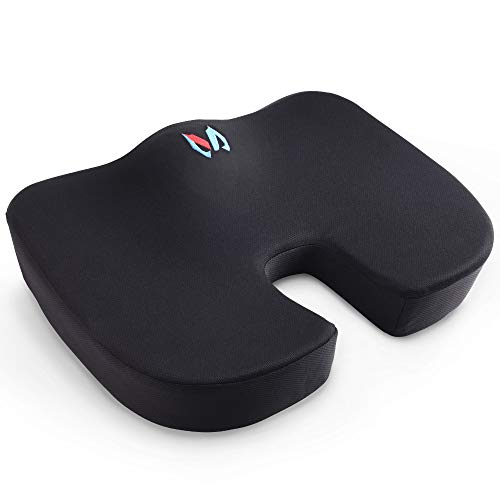 MICTUNING Cojín ortopédico con gel, espuma viscoelástica, cojín para coxis contra dolores de piernas – silla oficina asiento coche Apoyo lumbar alivio la ciática y el dolor espalda