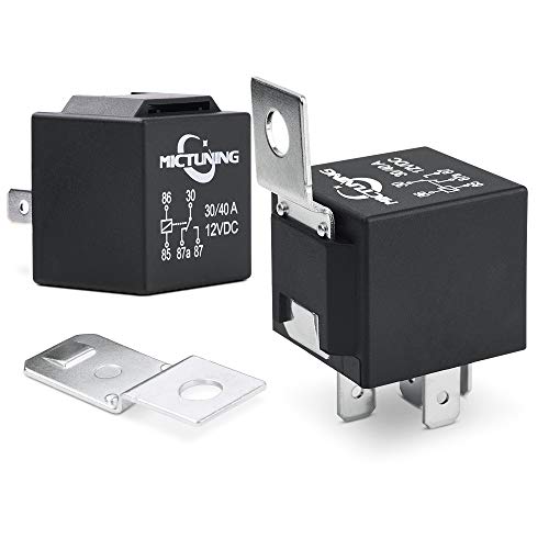 MICTUNING DC 12V 30 y 40 Amp 5 pin SPDT Relay de Reemplazo de Barra de Luz LED(Paquete de 10)