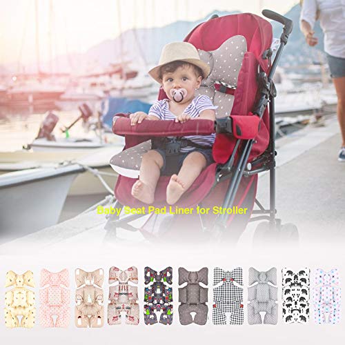 Miracle Baby Cojín Carro Bebe,Colchoneta Silla Paseo Universal,Colchoneta Silla Paseo Transpirable 100% Algodón,Colchoneta Silla Bebe Uso de Doble Cara para Bebe,70 * 38cm，Cruz gris