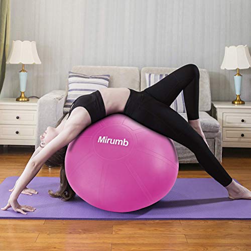 Mirumb Pelota de Ejercicio, Massage Balls Pelota de Pilates Yoga Ball 75CM 65CM 55CM con Bomba Anti Explosión para Fitness, Embarazo,Oficina,Silla de Equilibrio,Gimnasio