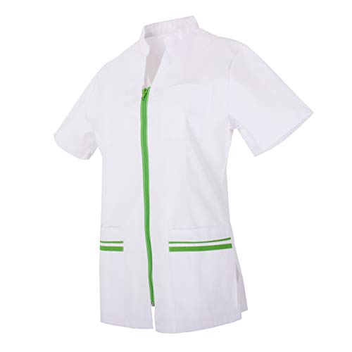 MISEMIYA - Casaca SEÑORA Mangas Cortas Uniforme Laboral CLINICA Hospital Limpieza Veterinaria SANIDAD HOSTELERÍA - Ref.7021 - M, Blanco