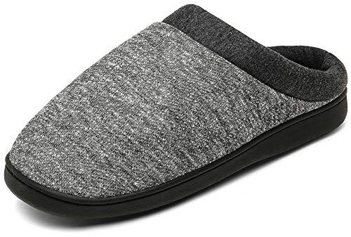 Mishansha Zapatillas de Casa Hombre Cálido Invierno Pantuflas Suave Antideslizante Espuma de Memoria Slippers Gris, Gr.43 EU