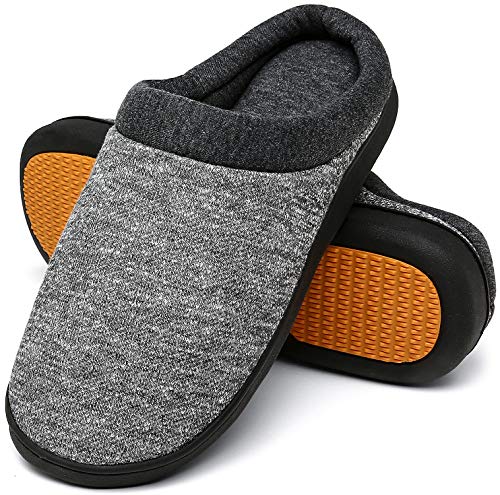 Mishansha Zapatillas de Casa Hombre Cálido Invierno Pantuflas Suave Antideslizante Espuma de Memoria Slippers Gris, Gr.43 EU