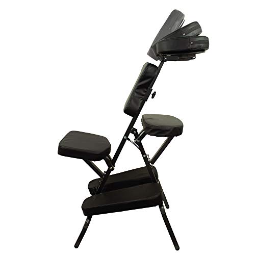 Mobiclinic, Silla de masaje, Múltiples usos (tatuaje, fisioterapia, rehabilitación o estética), Marca Española, Con Reposacabezas, Regulable, Plegable, Portátil, Incluye bolsa de transporte, Negro