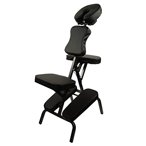 Mobiclinic, Silla de masaje, Múltiples usos (tatuaje, fisioterapia, rehabilitación o estética), Marca Española, Con Reposacabezas, Regulable, Plegable, Portátil, Incluye bolsa de transporte, Negro