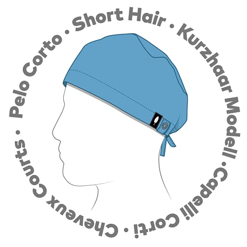 Modelo: GUERREROS IMPERIALES CON SISTEMA CLICK - Pelo corto -Gorro de Quirófano ROBIN HAT con sistema de sujeción con click - Ajustable - 100% algodón (Autoclave)