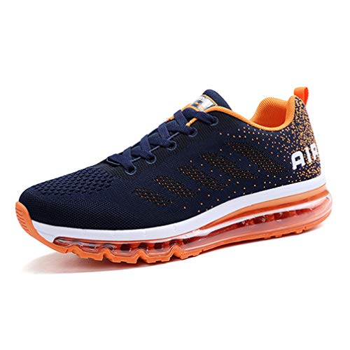 Monrinda Unisex Zapatillas de Deporte Mujer Deportivo Zapatos para Correr Hombre Runing Sports Trainers Gimnasio Air Cushion blueorange 43EU