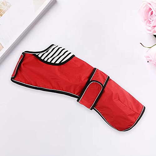 MOREZI Chubasquero para Perro, Impermeable y Transpirable, Cuello alzado Plegable, con Hook Loop y Orificios para cinturón de Seguridad, Apto para Perros medianos y Grandes-Rojo-XL