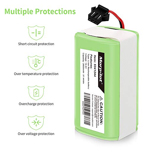 morpilot Batería para Conga Excellence 990, 14.4V 2600mah Li-Ion, Compatible con Conga Excellence y 990 Excellence y 950 1090, DEEBOT N79S N79, Eufy RoboVac 11 11S 30 30C 12 35C, IKOHS NETBOT S14 S15