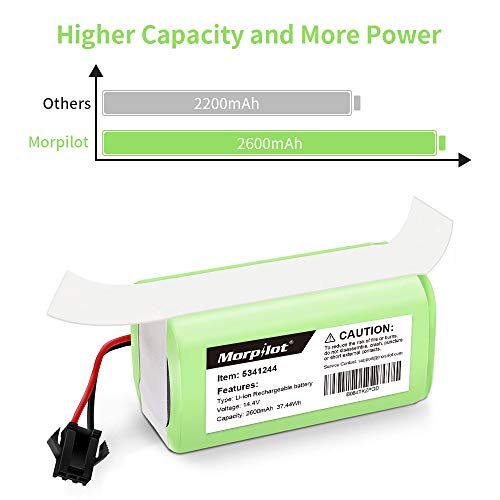 morpilot Batería para Conga Excellence 990, 14.4V 2600mah Li-Ion, Compatible con Conga Excellence y 990 Excellence y 950 1090, DEEBOT N79S N79, Eufy RoboVac 11 11S 30 30C 12 35C, IKOHS NETBOT S14 S15