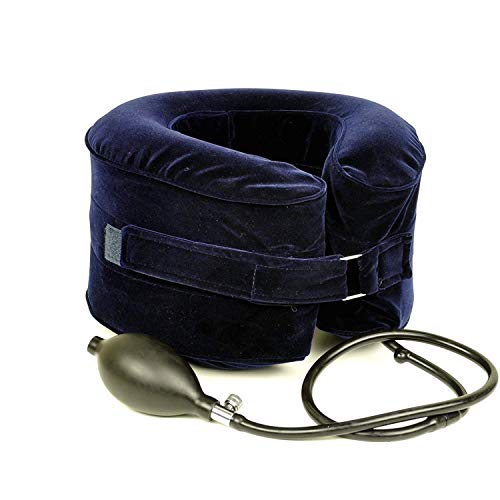 Moxin Dispositivo de tracción Cervical para el Cuello Almohada Inflable de Viaje Almohada Inflable Cuello Suave Tipo Cervical Tipo C,Cuello Cervical Vértebra Cervical portátil,Blue