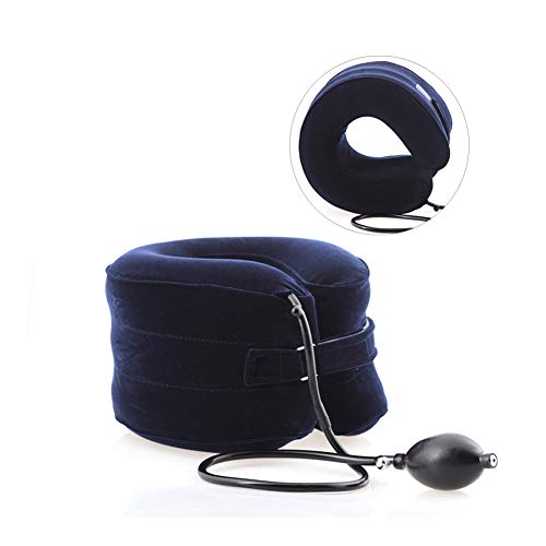 Moxin Dispositivo de tracción Cervical para el Cuello Almohada Inflable de Viaje Almohada Inflable Cuello Suave Tipo Cervical Tipo C,Cuello Cervical Vértebra Cervical portátil,Blue