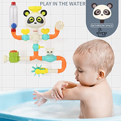 Mr.LQ Juguete De Baño, Lindos Juguetes Divertidos para La Hora del Baño con Ventosas para Bañera Juguete De Pared De Baño con Estación De Cascada De Accesorios para Niños