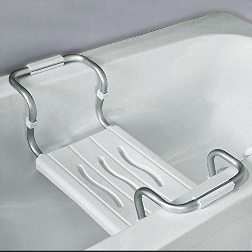 MSV MS093 - Asiento puente para bañera, aluminio 55/70 x 18.7 x 26.1 cm