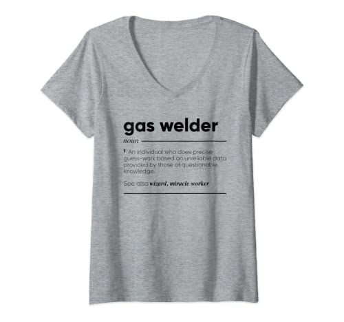 Mujer Soldador de gas Definición divertida Camiseta Cuello V