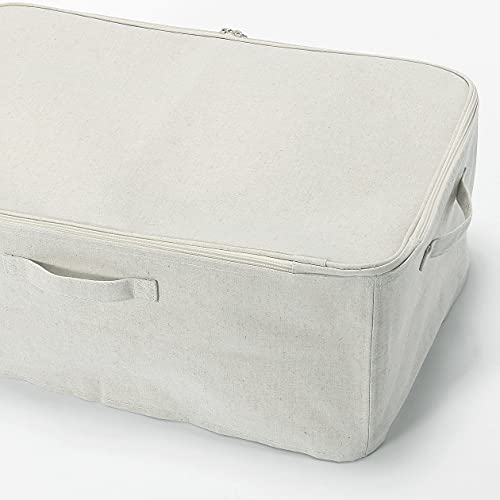 MUJI Caja de Almacenamiento de Tela Suave de Poliéster, Lino y Algodón, con Tapa, XL