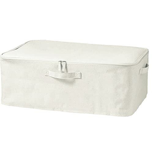 MUJI Caja de Almacenamiento de Tela Suave de Poliéster, Lino y Algodón, con Tapa, XL