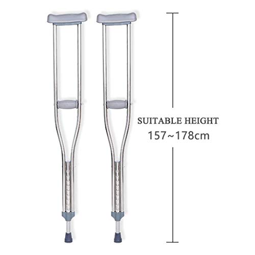 Muletas Muletas para caminar altos para adultos (par), Muletas de axilas de acero inoxidable ligeras médicas con altura Walker no resbalador retráctil Ajustable