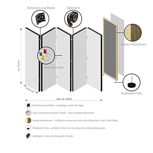 murando Biombo 225x172 cm de Impresion Unilateral en el Lienzo de TNT Decoracion Foto Biombo de Madera con Imagen Impresa Separador Grande Home Office f-B-0117-z-c