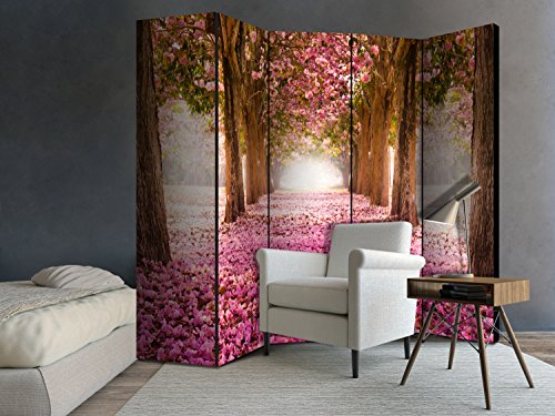 murando Biombo Bosque 225x172 cm de Impresion Bilateral en el Lienzo de TNT Decoracion Foto Biombo de Madera con Imagen Impresa Separador Grande Home Office c-A-0031-z-c