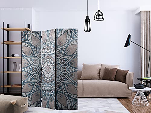 murando Biombo con Tablero de Corcho Patrón japonés 135x172 cm de Impresion Bilateral en el Lienzo de TNT Decoracion Foto Biombo de Madera con Imagen Impresa Home Office Separador Mandala p-C-0038-z-b