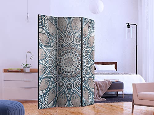 murando Biombo con Tablero de Corcho Patrón japonés 135x172 cm de Impresion Bilateral en el Lienzo de TNT Decoracion Foto Biombo de Madera con Imagen Impresa Home Office Separador Mandala p-C-0038-z-b