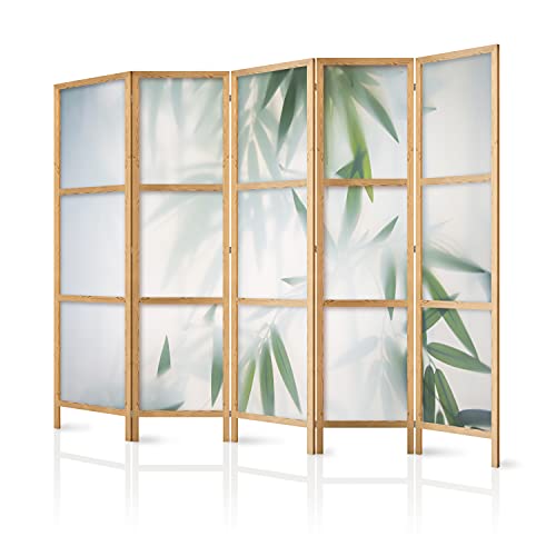 murando - Biombo XXL XXL Green Bambu Naturaleza Zen SPA 225x171 cm 5 Paneles Lienzo de Tejido no Tejido Tela sintética Separador Design de Moda Home Office Japón b-B-0591-z-c