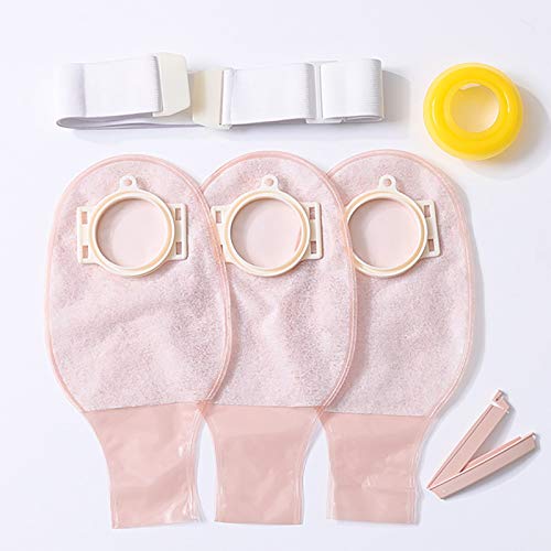 N \ A 3 Bolsas De Colostomía, Suministros De Ostomía, Bolsa De Ostomía Drenable De Una Pieza para El Cuidado del Estoma De Ileostomía, Contiene Junta De Silicona (25 Mm De Diámetro), Película De Alta