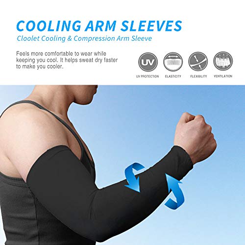 N-RIT coolet mangas de compresión para el brazo y codo. 99% de protección UV y capacidad de refrigeración para al aire libre uso como correr, baloncesto, fútbol, fútbol, tenis. Ciclismo. Funda.