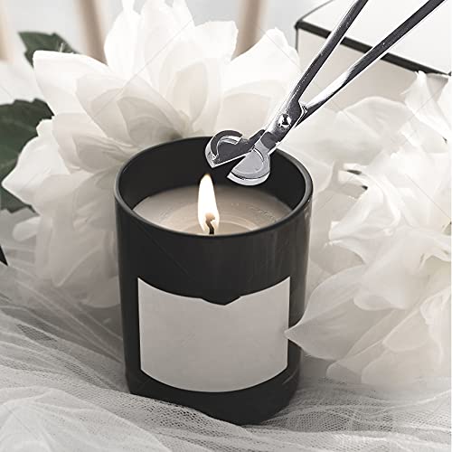 NANAOUS Velas perfumadas para amantes de la vela, mecha de mecha, tijeras de mecha, cortador de mecha, mecha de acero inoxidable, lámpara de aceite, accesorios para velas (plata+oro rosa)