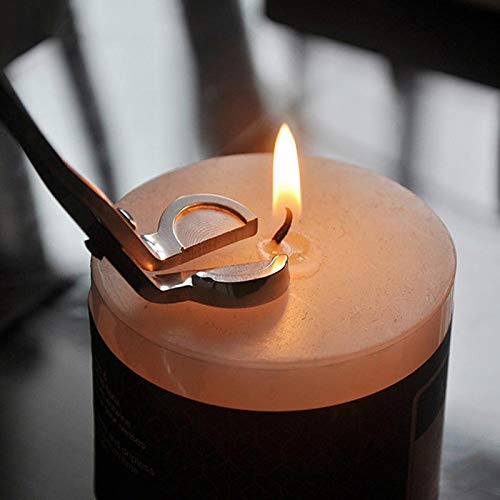 NANAOUS Velas perfumadas para amantes de la vela, mecha de mecha, tijeras de mecha, cortador de mecha, mecha de acero inoxidable, lámpara de aceite, accesorios para velas (plata+oro rosa)