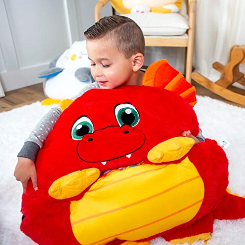 NapFrenz - Saco de dormir para niños con almohada 3 en 1 con diseño de dragón, peluche de dragón y saco de dormir para niños de 3 a 10 años