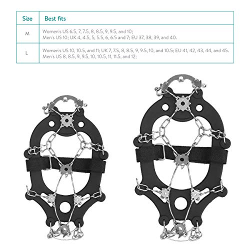 Navaris Crampones de Escalada - Cubiertas Antideslizantes de Metal - Crampones de Botas para Caminar sobre Nieve o Hielo Unisex