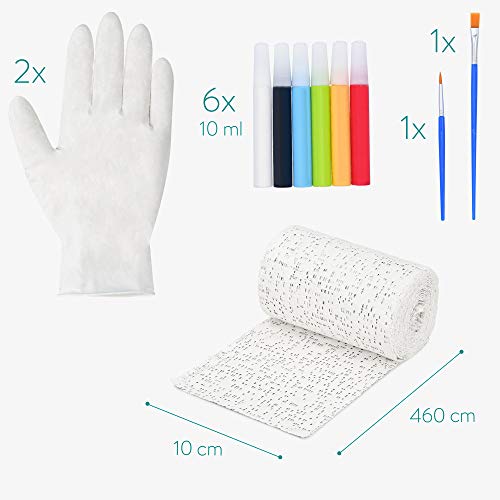 Navaris Kit Huellas 3D para Mujer Embarazada - Molde de Yeso para Barriga con 6X Tubo de Pintura - Recuerdo Original para Mujer Futura Madre Pareja