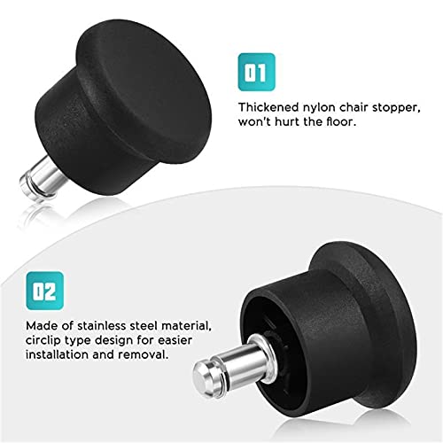 NC 5pcs PU Silla Caster Wheels Silla Wheels Stopper Fixed Casters Office Silla Pie Foot Glides Convertir Silla de Oficina giratoria con Ruedas Pads De Muebles Antideslizantes