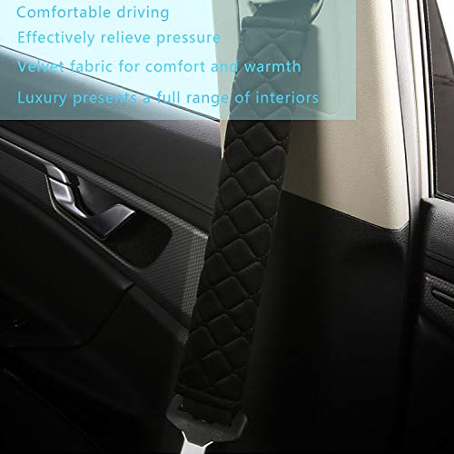 NEPAK 8 Almohadillas Protectoras Para Cinturón De Seguridad De Coche,Almohadilla Para Hombro Para Cinturón De Seguridad,Adecuada Para Adultos y Niños,Compatible Con Todos Los Coches (Negro)