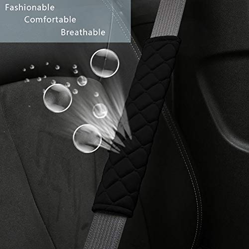 NEPAK 8 Almohadillas Protectoras Para Cinturón De Seguridad De Coche,Almohadilla Para Hombro Para Cinturón De Seguridad,Adecuada Para Adultos y Niños,Compatible Con Todos Los Coches (Negro)