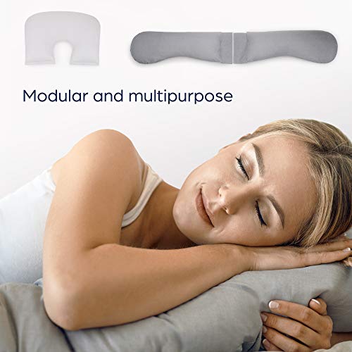 Niimo Gamma Almohada Embarazada Dormir y Cojin Lactancia Bebe Forma de U Multiusos Fundas Cojin 100% Algodon Desenfundable y Lavable Relleno de Poliester (Gris)