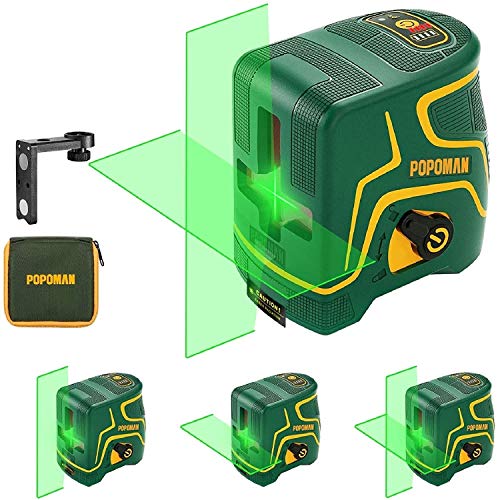 Nivel Láser Verde 45m POPOMAN,USB Carga,120° Horizontal y Vertical,Líneas Cruzadas,para Diseño de Interiores,Autonivelación y Función de Pulso,Soporte Magnético,360° Giro,IP54,Bolsa Acolchada-MTM310B