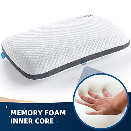 NOFFA Almohada Cervical Viscoelastica 60 cm Dura, Almohada Cervical Firmeza Alta, Almohada para Dormir Bien Boca Arriba