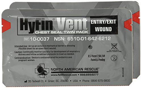 North American Rescue Hyfin Vent Junta de pecho, 2 unidades